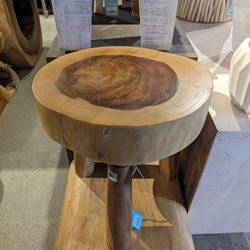 Chamcha Wood Round Stool/End Table