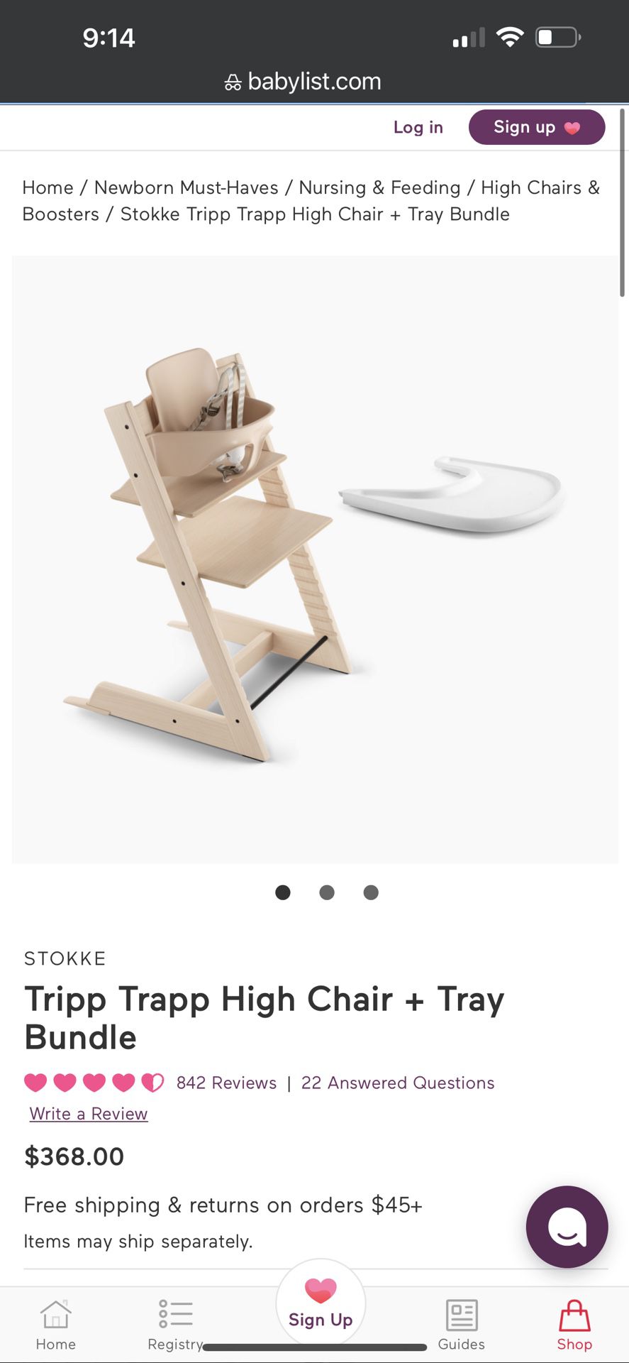 Stoke Tripp Trapp High Chair With Baby Set 