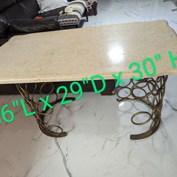 Marble Table With Metal Stands 