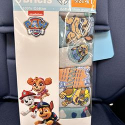 6 Pack Briefs For Boys Size 4at Paw Patrol