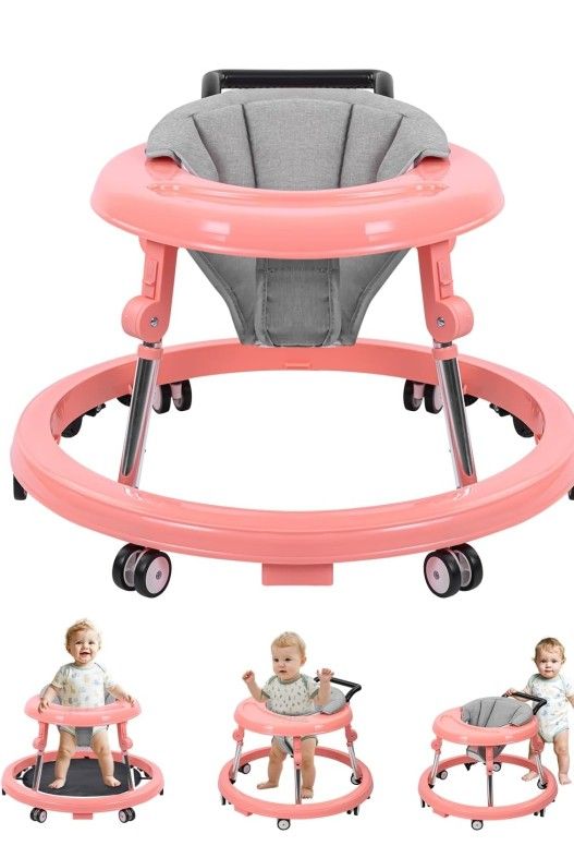 QIZHI-BEAR Pink Baby Walker