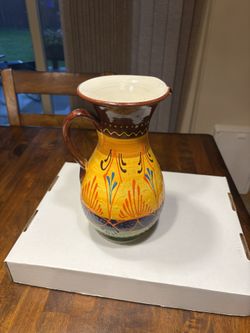 Hand painted pitcher