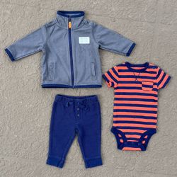 Like new 3-piece Carter’s elephant baby outfit, size 3 months