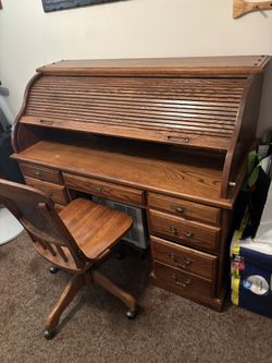 Oak Desk And Chair