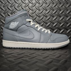 Nike Air Jordan 1 Mid Cool Grey/White Men's Size 11 2013 554724-003