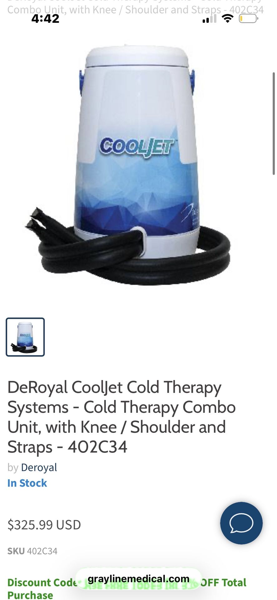 Cooljet Cold Water Therapy Machine 