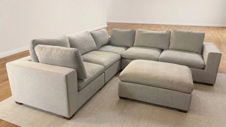 Thomasville Lowell 6pc Modular Sectional & Ottoman