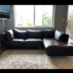 Beautiful Italian leather Sectional Couch