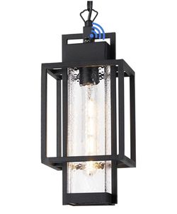 Outdoor Pendant Light Fixture, 16" Dusk to Dawn Exterior Chandelier Porch Hanging Light