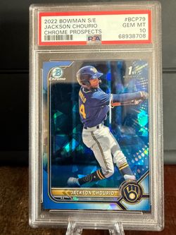 2022 Bowman Chrome Sapphire Jackson Chourio 1st Bowman PSA 10