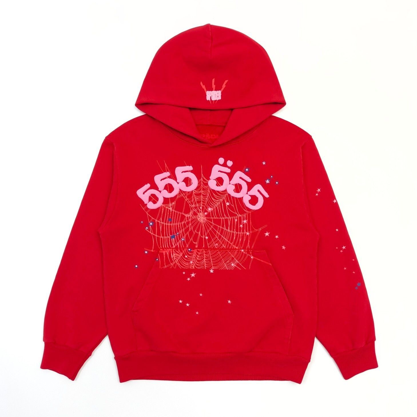 Sp5der Worldwide Red Angel Number 555 Hoodie