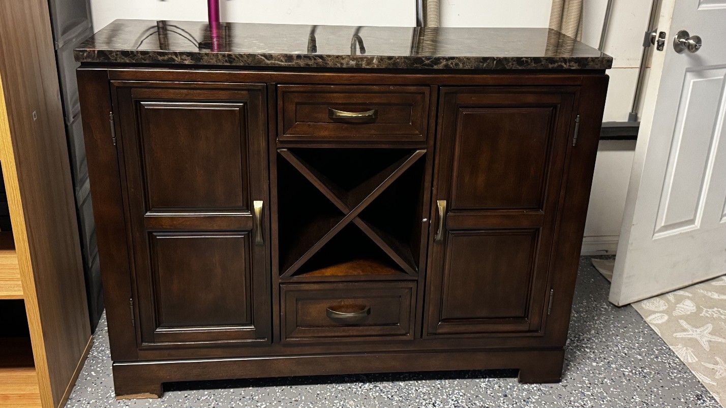 Wine And Liquor Cabinet With Granite Top