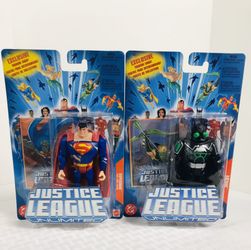 2004 Mattel Justice League Unlimited Battle Ravaged Superman & Batman