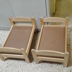 2 Doll Teddy Bear Beds 