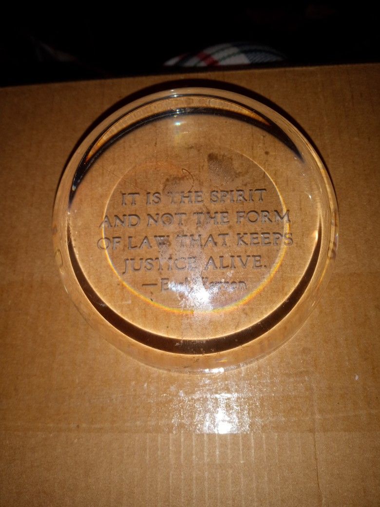 Clear Paperweight With A Quote