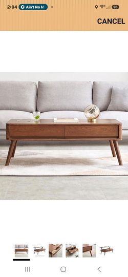New Mid Century modern coffee table solid oak walnut color