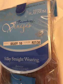 VIRGO BROADWAY BOHEMIAN PLATINUM human straight weaving extension hair (10”)