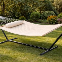 NEW Bundle Deal – Hammock w/ Stand + Queen Bed Frame – $180