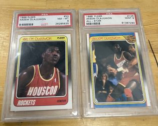 PSA 9 1988 Fleer All-Star Hakeem Olajuwon , PSA 8 1988 fleer Hakeem Olajuwon 