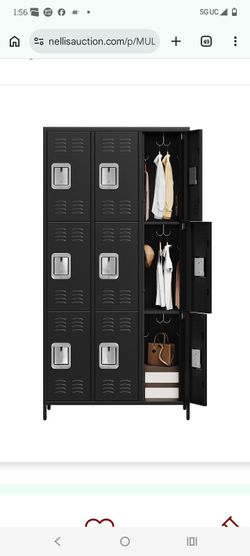 GARVEE 9-Door Metal Storage Locker Cabinet - Heavy Duty Steel  72" H x 35.4" W x 15.7" D