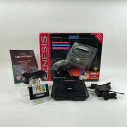 Sega Genesis 2 Video Game Console Black MK-1631 Sonic 2 System Bundle