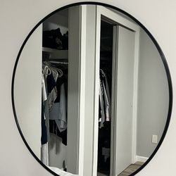 Sweetcrispy Black Round Wall Mirror 24 Inch, Bathroom Mirrors for Over Sink