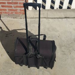 Rolling Pet Carrier with Wheels and Telescopic Handle – Great Condition