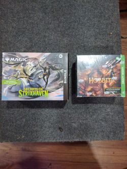 Brand New Magic The Gathering Secrets of Strixhaven Bundle + The Hobbit Draft Night Box