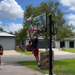 Lifetime 54 inch in ground basketball hoop adjustable basketball court