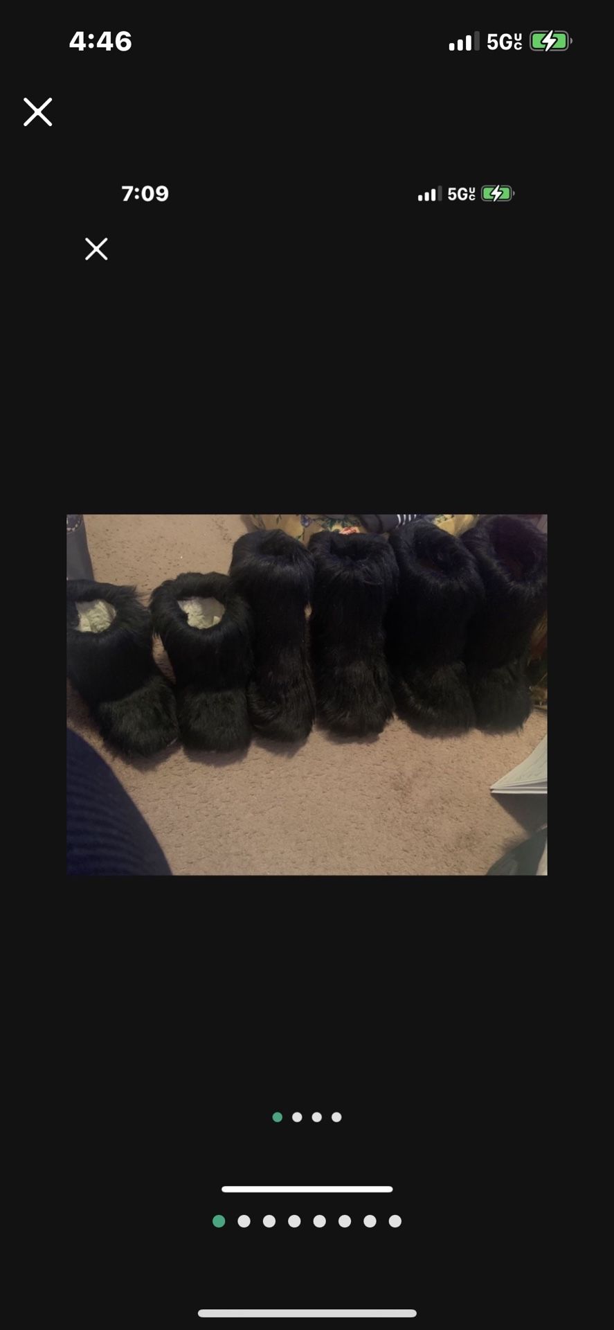 Tan With Fur Top, Size 6 Uggs.$65 & $70 Black FurUggs Little Girl Size 12 $50)..&(( 2 Pairs Black Fur, Not Uggs,Women Size 8 $45 Each Both Pairs $80..