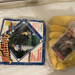 Vintage New Don Mattingly Toy Glove And Ball W Card
