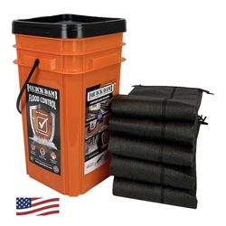 Quick Dam Grab & Go Flood Kit includes 5- 10ft Flood Barriers in Bucket