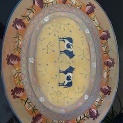 Hand Painted Oval Shaped Platter