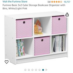 Cube Storage Bookshelf With Storage Organizers