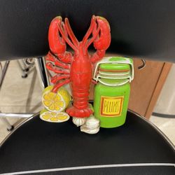 Vintage Small Hard Plastic Lobster Wall Decor.