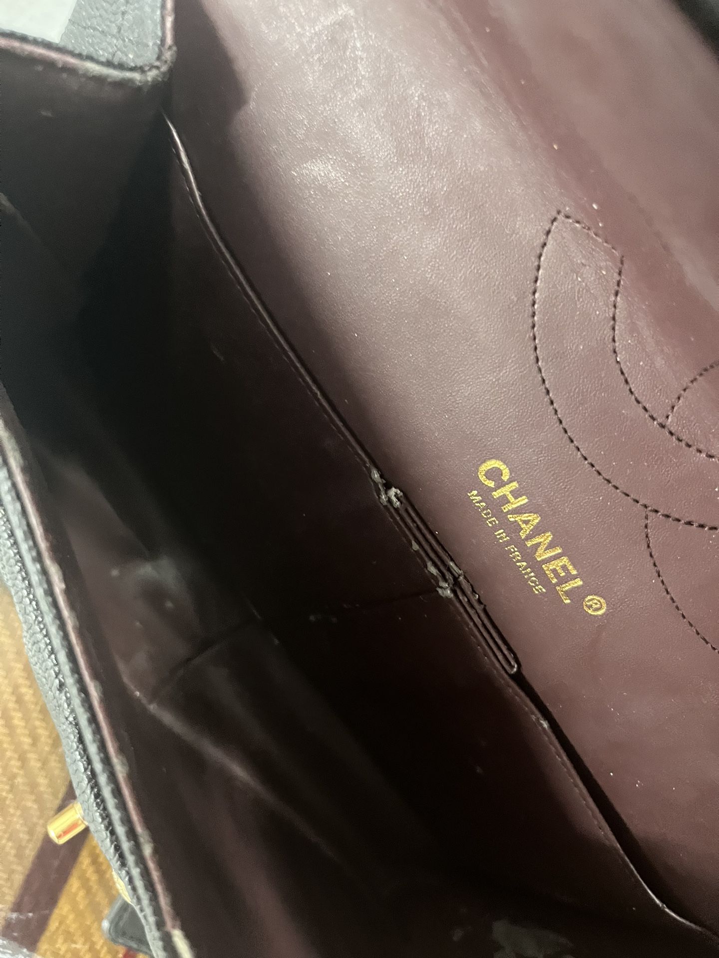 Authentic Chanel Gold Black Shoulder Handbag