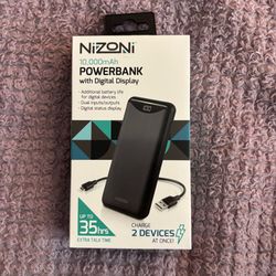Nizoni 10,000mAh Power Bank with Digital Display