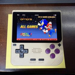 Powkiddy V10 Retro Handheld game console 128GB sd card with a ton of games!
