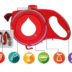 New Dog Leash Built-in Water Bottle 4 in 1 Function Retractable 360 ​​° Tangle-Free Dog Leash with Collapsible Bowl and Garbage Bag Dispenser (Color :