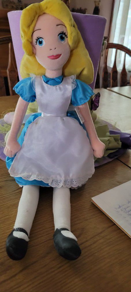 Disney 18 Plush Mad Hatter Alice in Wonderland Medium Stuffed Animal Doll  Nwt New 