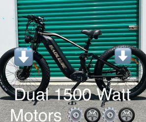 ✅ NEW - 52V Dual Twin Motor AWD 26x4.0 Fat Tire Mountain Bike 1500W(each motor) 38mph Top Speed