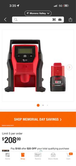 Milwaukee m12 inflator with battery