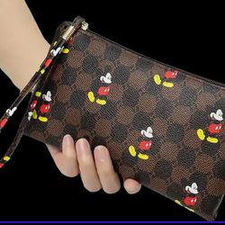 Mickey Mouse Wrist Wallet -Brown 
