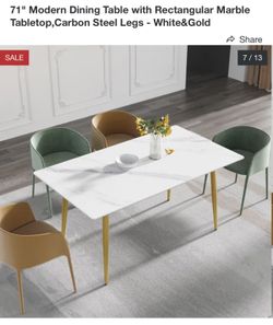 Brand New 71” Marble Top Dining Table Brand new - Make Your Best Offer