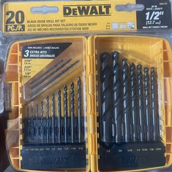 *NEW*DeWalt  20pc Black Oxide Drill Bit Set 