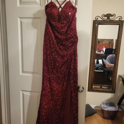 Red Sequined Dress