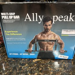 New Multi Grip Pull Up Bar by Ally Peaks. thicken steel max limit 440 lbs. plus resistance bands