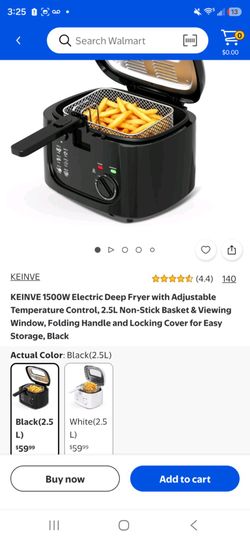 KEINVE 1500W Electric Deep Fryer 2.5L Black