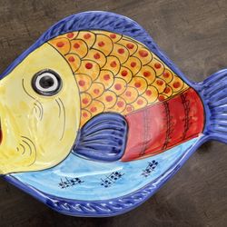Vietri Hand Painted Fish Plate