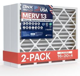 Bnx Trufilter Mpr 1900 Fpr 10 Set Of 2 Air Filters Merv 13 40.6 X 50.8 X 10.2 Cm (Adjusted Fit) - Made In The United States - Oven Filters For Air Con